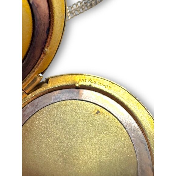 Victorian RBM Atrice Gold-Filled Engraved Locket Necklace 1915 Floral Design - Picture 6 of 8